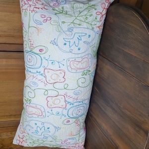 Floral Embroiderd Down Filled Accent Pillow